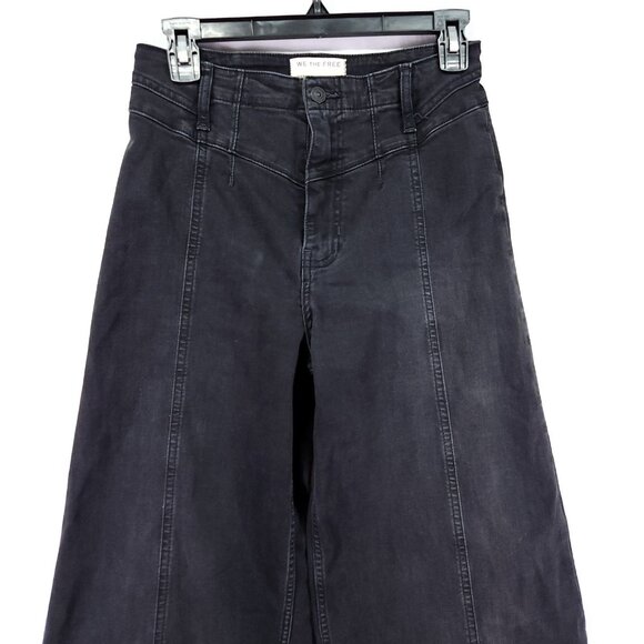 Free People Libre Wide-Leg Jeans Size 28 Stretch High Rise Boho - Picture 9 of 14